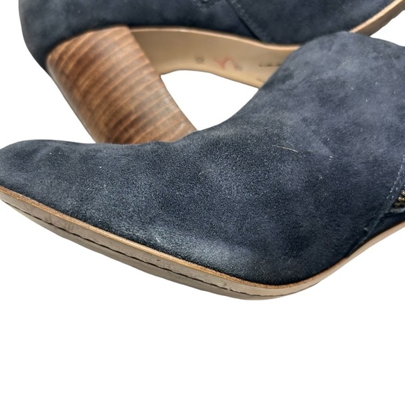 Splendid Daphne Navy Blue Suede Heeled Booties Sz 10 - Picture 4 of 8